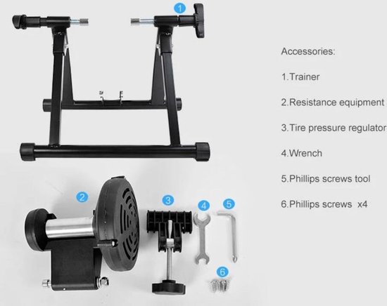 Fietstrainer - Rollenbank fiets 26-28 Inch of 700C wielen - Hometrainer - Racefiets - Mountainbike - Aluminium - Zwart — afbeelding 3