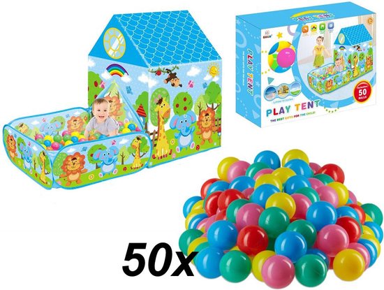 Ballenbak met Speeltent - Incl 50 Stuks Ballenbak Ballen - Baby - Peuter - Speeltent voor kinderen - Ballentent Popup