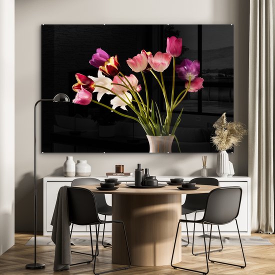 MuchoWow® Peinture sur Verre - Tulipes - Nature Morte - Fleurs - 150x100 cm - Peintures sur Verre Peintures - Photo sur Glas