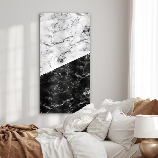 MuchoWow® Peinture sur verre 60x120 cm - Peinture sur verre - Marbre - Chic - Collage - Photo sur verre acrylique - Peintures