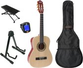 LaPaz 002 NT klassieke gitaar 1/2-formaat naturel + accessoires