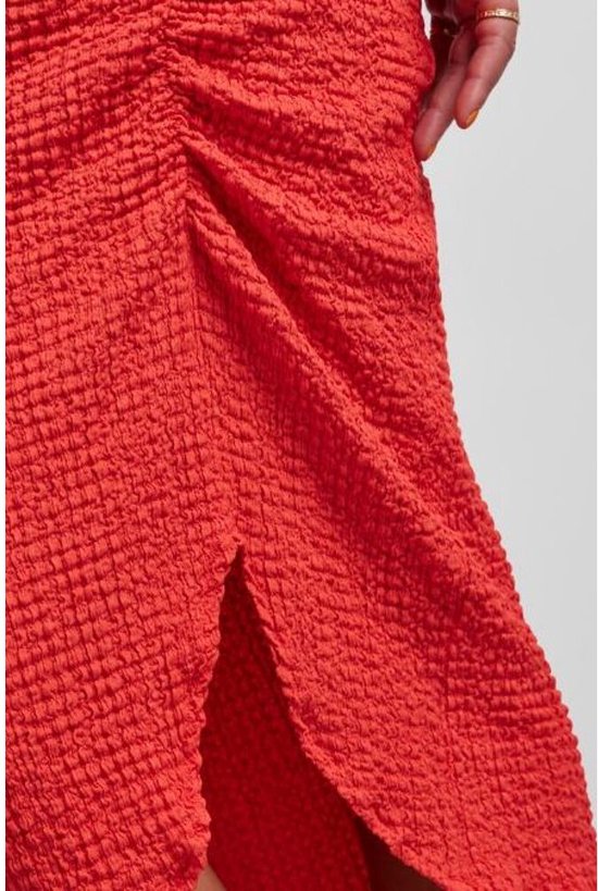 Pieces Keegan Hw Midi Skirt Poppy Red ROOD XS