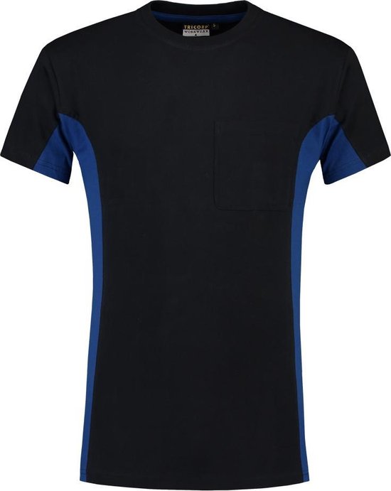 Tricorp t-shirt bi-color - Workwear - 102002 - navy-koningsblauw - maat XL