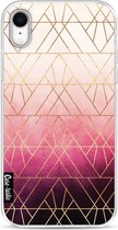 Casetastic Apple iPhone XR Hoesje - Softcover Hoesje met Design - Pink Ombre Triangles Print