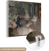 MuchoWow® Glasschilderij 20x20 cm - Schilderij acrylglas - The Rehearsal of the Ballet on Stage - Schilderij van Edgar Degas - Foto op glas - Schilderijen
