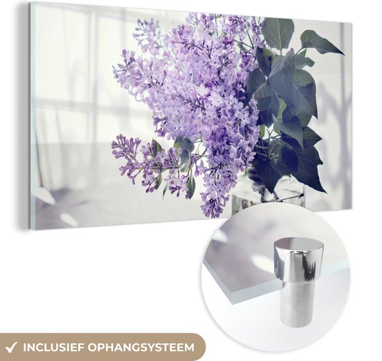 Peinture sur Verre - Lilas dans un Vase - 120x60 cm - Peintures sur Verre Peintures - Photo sur Glas