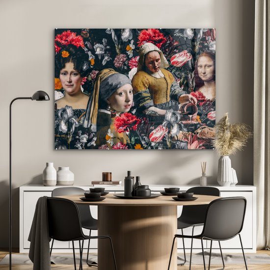 MuchoWow® Peinture sur verre - Art - Fleurs - Collage - 120x90 cm - Peintures sur verre acrylique - Photo sur Glas