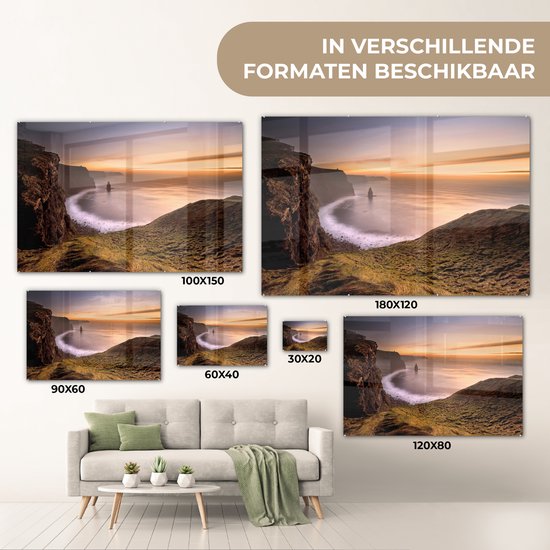 8 kilomètres de long Falaises de Moher en Irlande Plexiglas 60x40 cm - Tirage photo sur Glas (décoration murale en plexiglas)