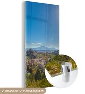 MuchoWow® Glasschilderij 20x40 cm - Schilderij acrylglas - Toscane - Italië - Zon - Foto op glas - Schilderijen