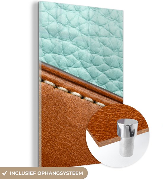 MuchoWow® Peinture sur verre 60x90 cm - Peinture sur verre acrylique - Fond en cuir coloré - Photo sur verre - Peintures