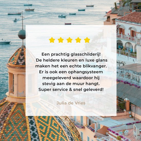 Peinture sur Verre - Italie - Positano - Mer - 20x20 cm - Peintures sur Verre Peintures - Photo sur Glas