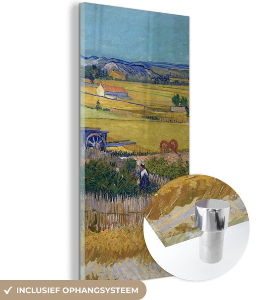 MuchoWow® Peinture sur verre 40x80 cm - Peinture sur verre acrylique - La récolte - Vincent van Gogh - Photo sur verre - Peintures