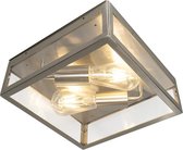 QAZQA rotterdam - Moderne Plafondlamp voor buiten - 2 lichts - L 280 mm - Staal - Buitenverlichting