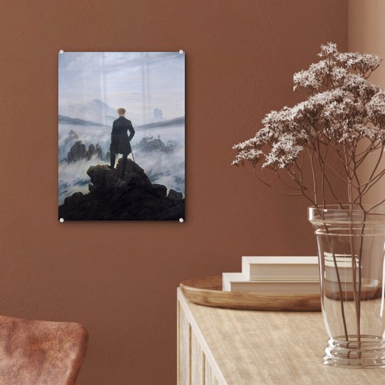 Peinture sur verre - Le promeneur au-dessus des brumes - Peinture de Caspar David Friedrich - 30x40 cm - Peintures sur Verre Peintures - Photo sur Glas