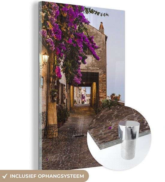 Peinture sur Verre - Italie - Fleurs - Rue - 120x180 cm - Peintures sur Verre Peintures - Photo sur Glas