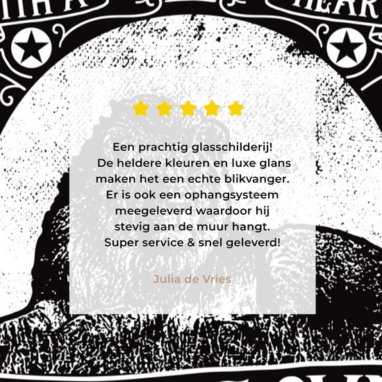 Peintures en plexiglas - Lion - Rétro - Zwart - Wit - Sort - 120x180 cm