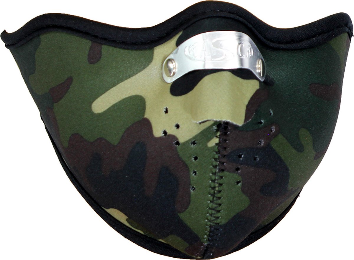 Biker Mondkap Facemask Skimasker Camouflage Camo Zwart