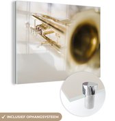 MuchoWow® Peinture sur Verre - Une Trompette d'Or - 120x90 cm - Peintures sur Verre Acrylique - Photo sur Glas