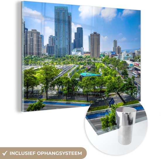 Parc de Garden érable dans le centre-ville près de Taichung à Taiwan Plexiglas 120x80 cm - Tirage photo sur Glas (décoration murale en plexiglas)