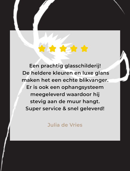 Peinture sur verre MuchoWow® 90x60 cm - Peinture acrylique sur verre - Bloem - Zwart - Wit - Line art - Photo sur verre - Peintures