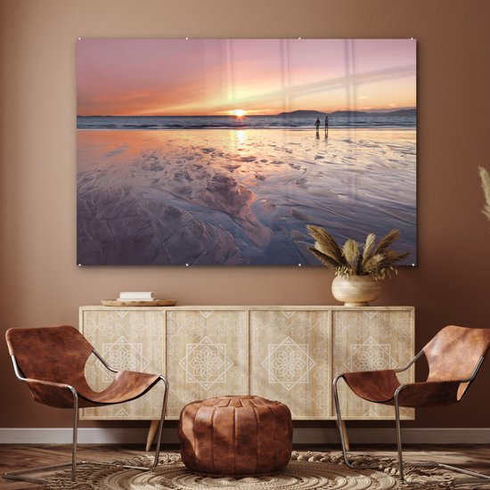 Peinture sur verre - Plage - Soleil - Mer - 180x120 cm - Peintures acryliques - Photo sur Glas