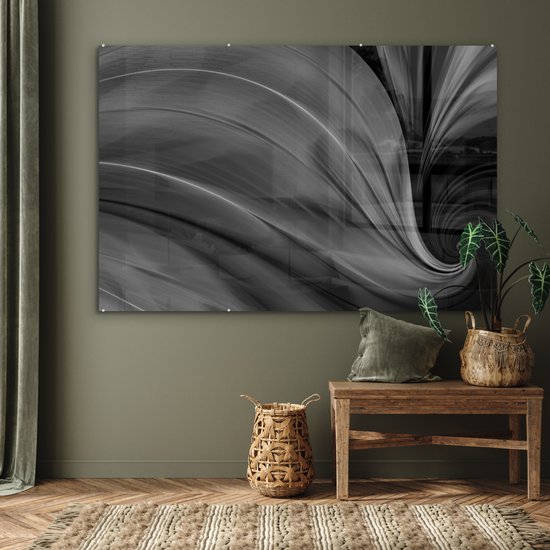 ® Glasschilderij 150x100 cm - Schilderij acrylglas - Achtergrond met de kleuren van een pauwenveer - Foto op glas - Muurdecoratie woonkamer - Wanddecoratie slaapkamer - Schilderijen