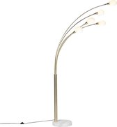 QAZQA sixties marmo - Design Vloerlamp | Staande Lamp - 5 lichts - H 2155 mm - Goud/messing -  Woonkamer | Slaapkamer