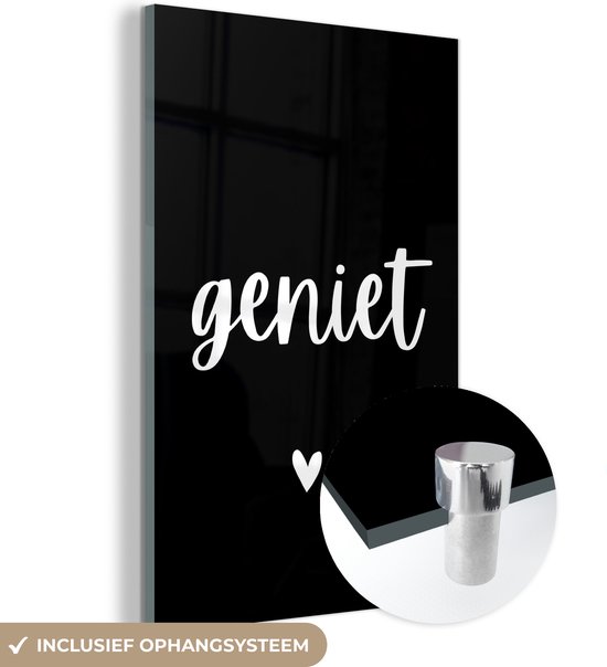 MuchoWow® Peinture sur Verre - Enjoy - Proverbes - Citations - 60x90 cm - Peintures sur Verre Peintures - Photo sur Glas