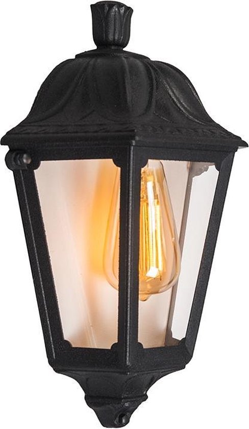 QAZQA Iessie - Klassieke Wand lantaarn voor buiten - lichts - L 220 mm Zwart -... | bol.com