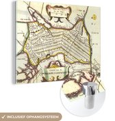 MuchoWow® Peinture sur verre 40x30 cm - Peinture sur verre acrylique - Carte - Heerhugowaard - Vintage - Photo sur verre - Peintures