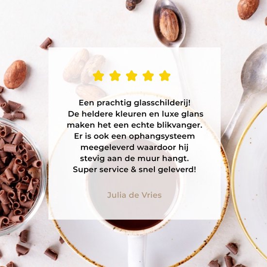 MuchoWow® Peinture sur verre 60x40 cm - Peinture sur verre acrylique - Café - Grains de café - Chocolat - Photo sur verre - Peintures