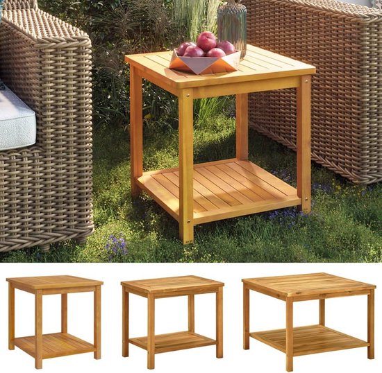 Outsunny - table de jardin - Métal - 45x45x50cm - Noir - Jardin
