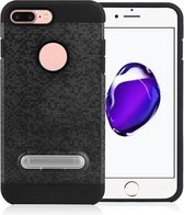GadgetBay Mozaïek hoesje standaard TPU kunststof hybride case iPhone 7 Plus 8 Plus - Zwart
