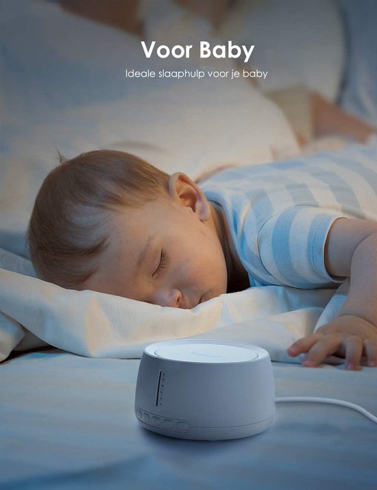 White Noise Machine met 30 geluiden - Voor baby & volwassenen - Witte Ruis - Slaaphulp - Slaaptrainer - Slaap geluidsmachine van Quiedo — afbeelding 3