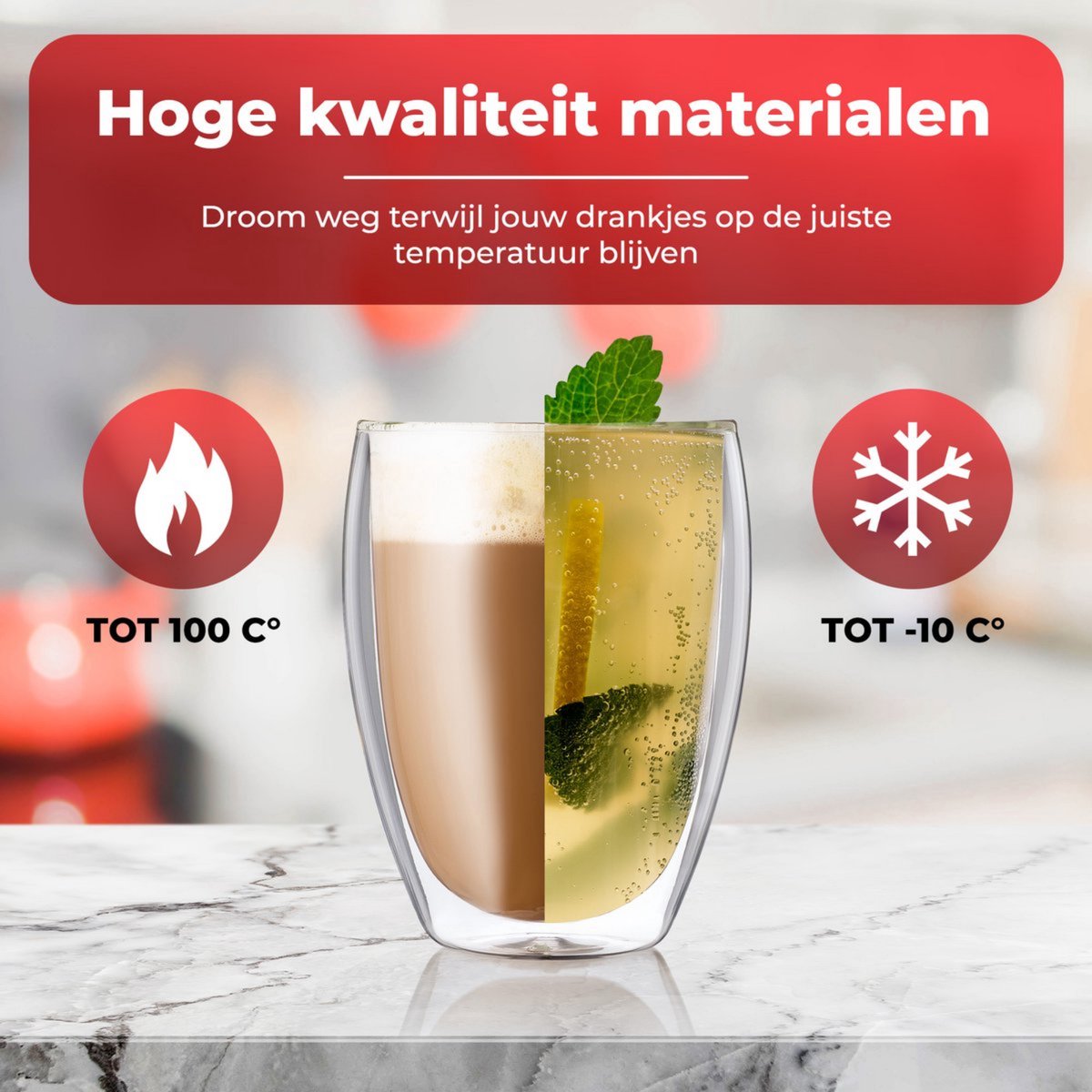 Verres à café à double paroi, 6 x 350 ml avec cuillère, verres à