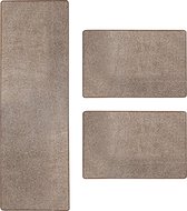 Karat Slaapkamen vloerkleed - Lyon - Bruin - Set 3 - 1 Loper 80 x 300 cm + 2 Loper 80 x 150 cm