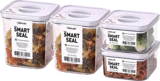 Smart Seal Voorraaddozen Set 4 Delig Bpa Vrij Vershouddozen Luchtdicht Bol 