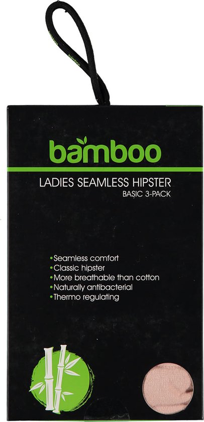 Bamboe Hipster Seamless - 3-Pack - Skin - Taille S - Sous-vêtements femme - Hipsters sous-vêtement femme - Sous- Sous-vêtements femme adulte - Hipster femme - Bamboe - Bamboe sous-vêtement femme - Bamboo - Apollo