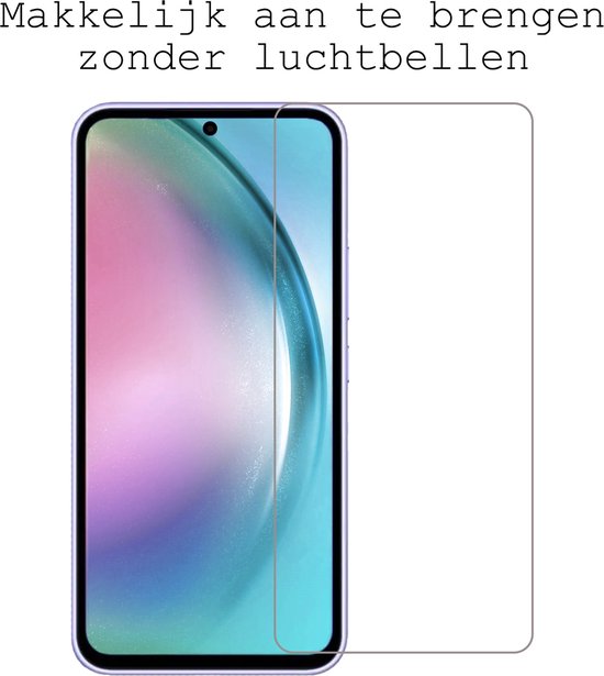 Coque Samsung Galaxy A54 Coque Arrière en Siliconen avec 2x Protecteur d'Ecran - Coque Samsung A54 Coque en Silicone - Blauw Foncé