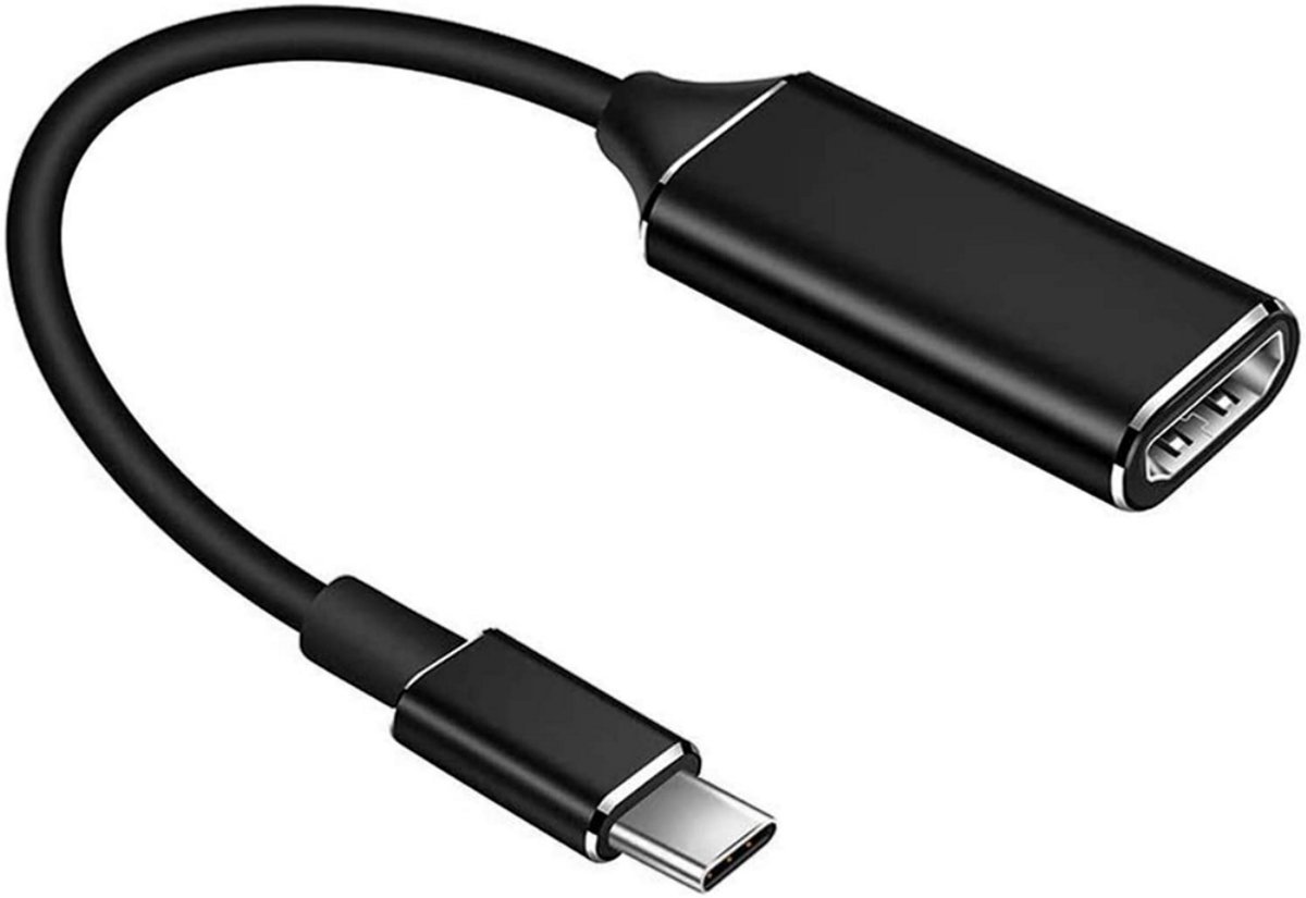 Converter -USB C naar HDMI Adapter - USB C HDMI kabel - HDMI naar USB C kabel - 4K HD - Zwart