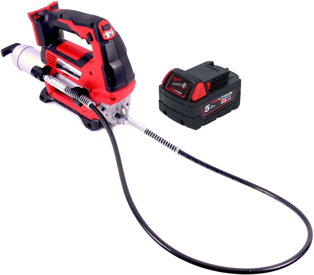 Milwaukee M18 GG-501 accu vetspuit 18 V 690 bar + 1x oplaadbare batterij 5.0 Ah - zonder lader