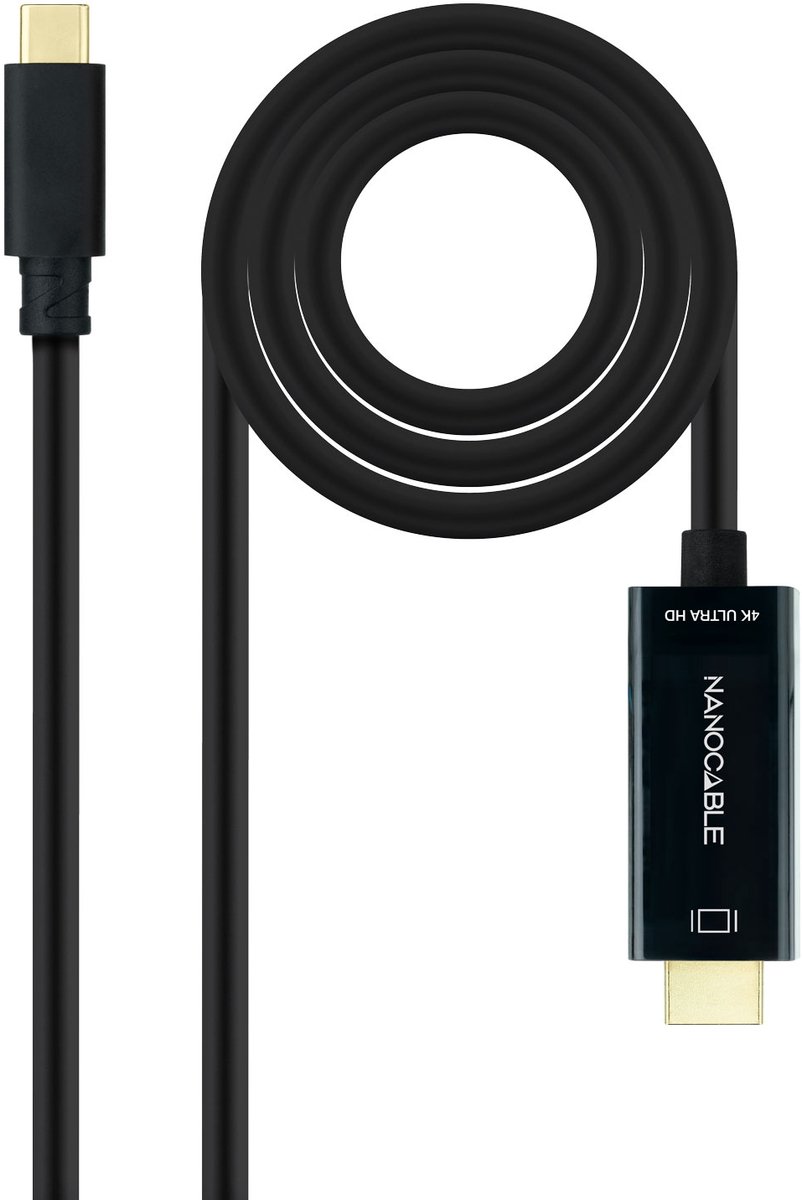 Nanocable 10.15.5105 video kabel adapter 5 m USB Type-C HDMI Zwart