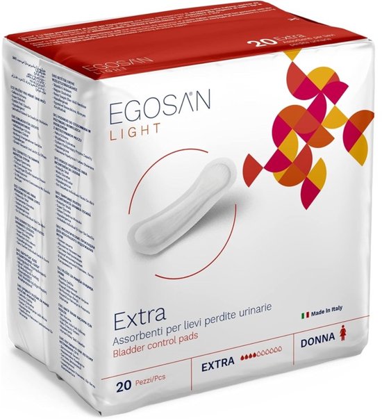 Verpakking Egosan Light Extra inlegkruisjes met 20 stuks. Gemaakt in Italië.