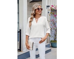 Blouse Dames Zomer T-shirt V Hals Korte Mouw Dames Tops Elegante Dames Blouses Casual Blouse Shirt Tuniek