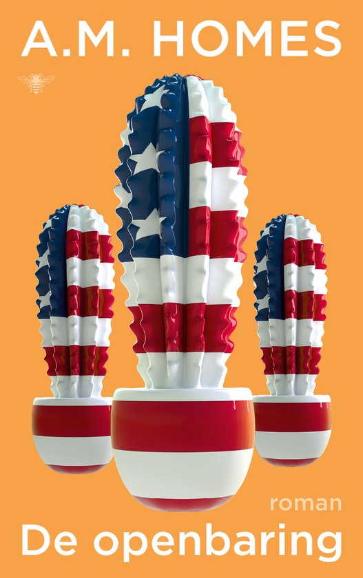 De voorkant van het boek 'De openbaring' toont drie cactussen, die de Amerikaanse vlag symboliseren.