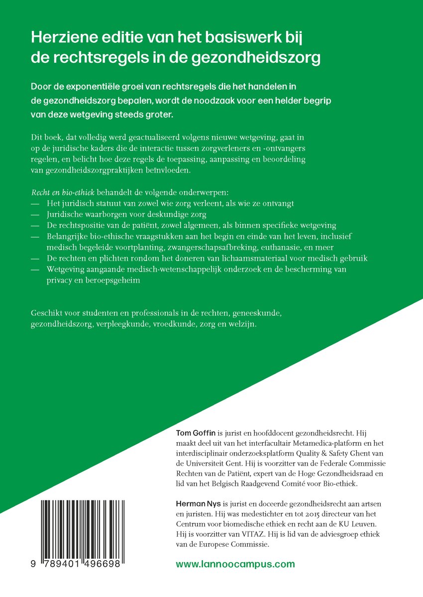 Recht en bio-ethiek - back cover