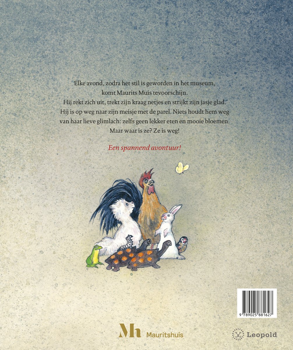 Kunstprentenboeken - Maurits Muis en het Meisje met de parel - back cover