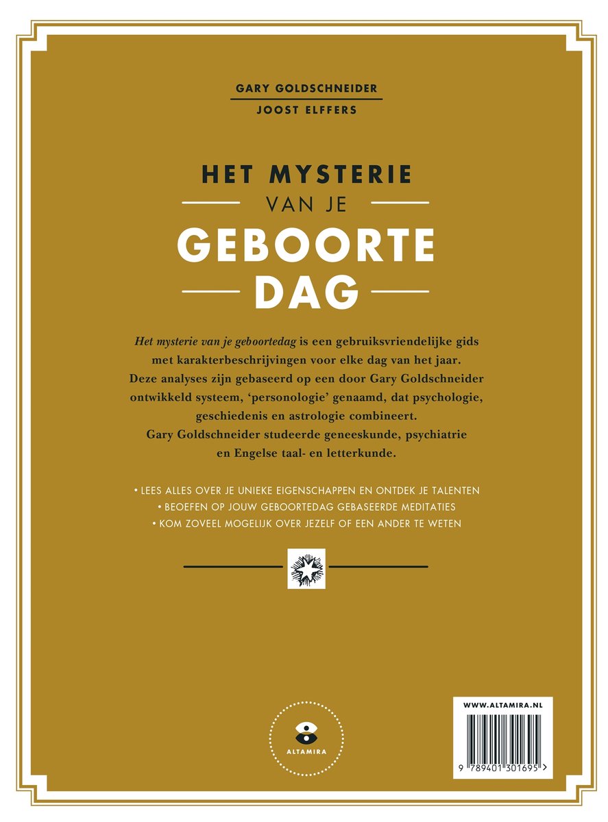 Het mysterie van je geboortedag - back cover
