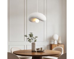 LumenXL Wabi Sabi hanglamp Kawa - wit steeneffect - 40 x 36 cm