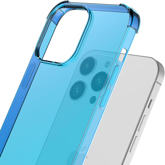 siliconen hoesje Antichoc Smartphonica iPhone 13 Pro Max Transparente avec Bumper - Blauw / Coque Arrière